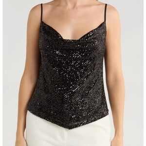 Leith Cowl Neck Sequin Camisole